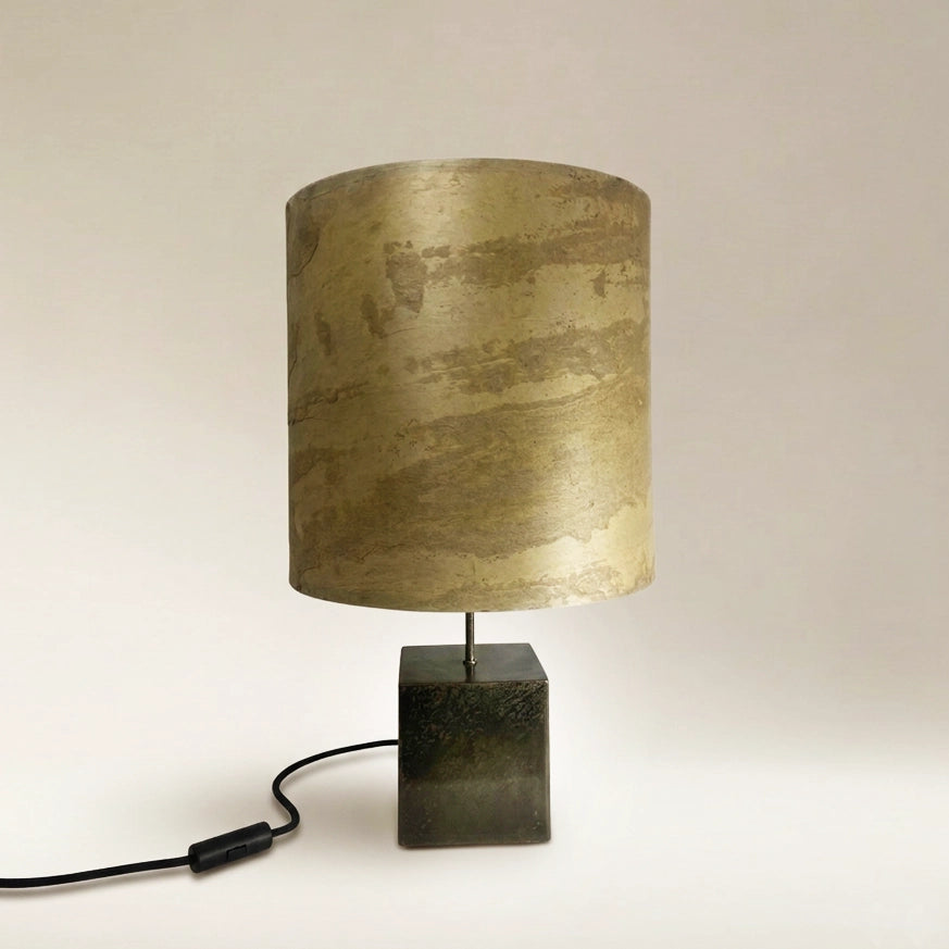 Lampe à poser Cassini Nova - piètement acier noir moucheté et abat-jour ardoise Tan, vue principale