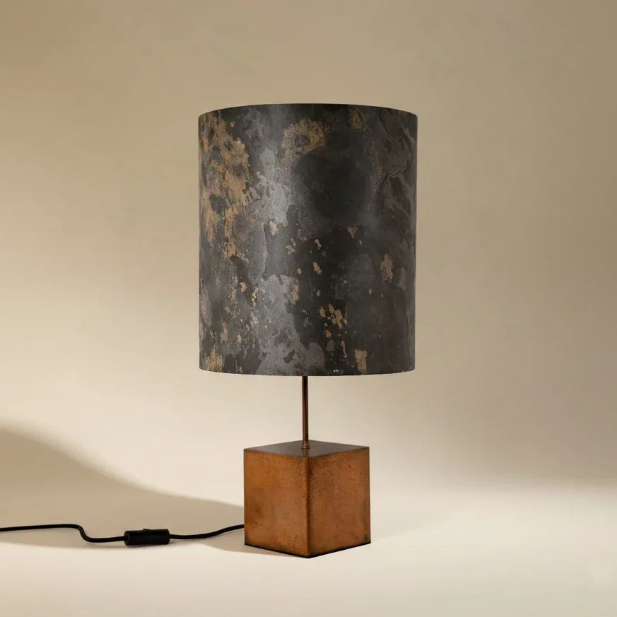 Lampe Cassini Nova patine cuivre et feuille d'ardoise rustique 
