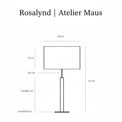 Shéma des dimensions de la lampe Rosalynd par Atelier Maus