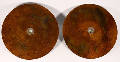 Paire d'appliques murales Rovelli Rouille en acier oxydé créant une ambiance chaleureuse