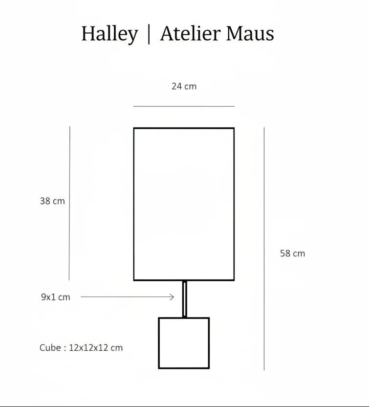 shema des dimensions de la lampe Halley de l'atelier Maus